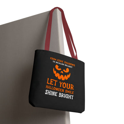 Halloween Pumpkin Tote Bag — "Let Your Halloween Smile Shine Bright"