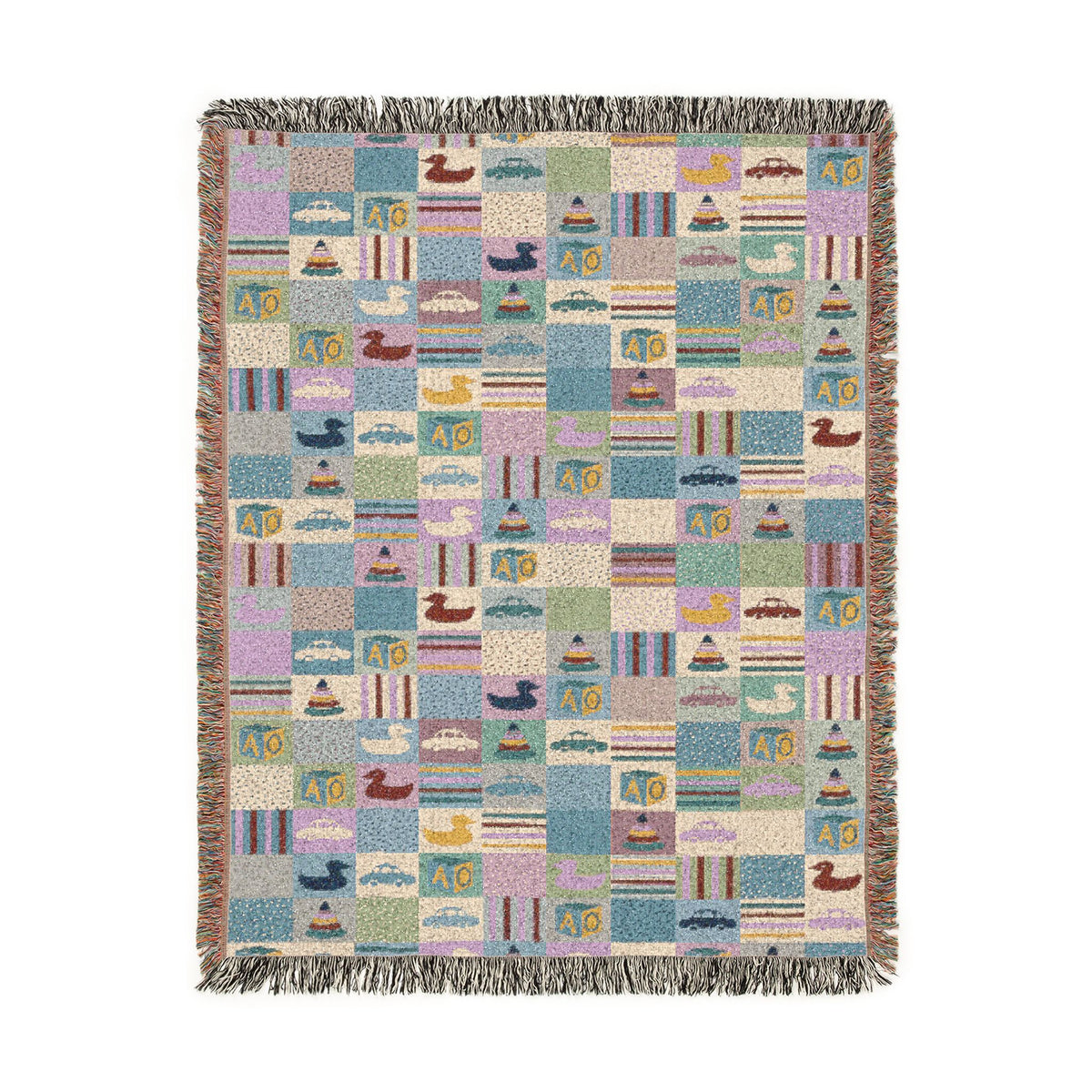 Pastel Playtime Baby Patchwork Woven Blanket