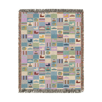 Pastel Playtime Baby Patchwork Woven Blanket