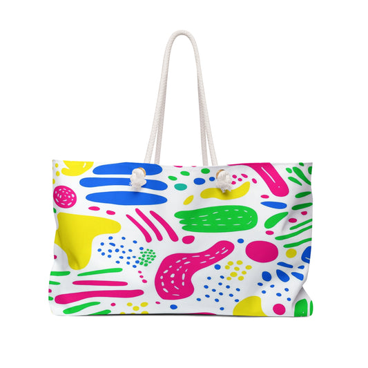 Vibrant Abstract Print Weekender Bag | Oversized Beach & Travel Tote