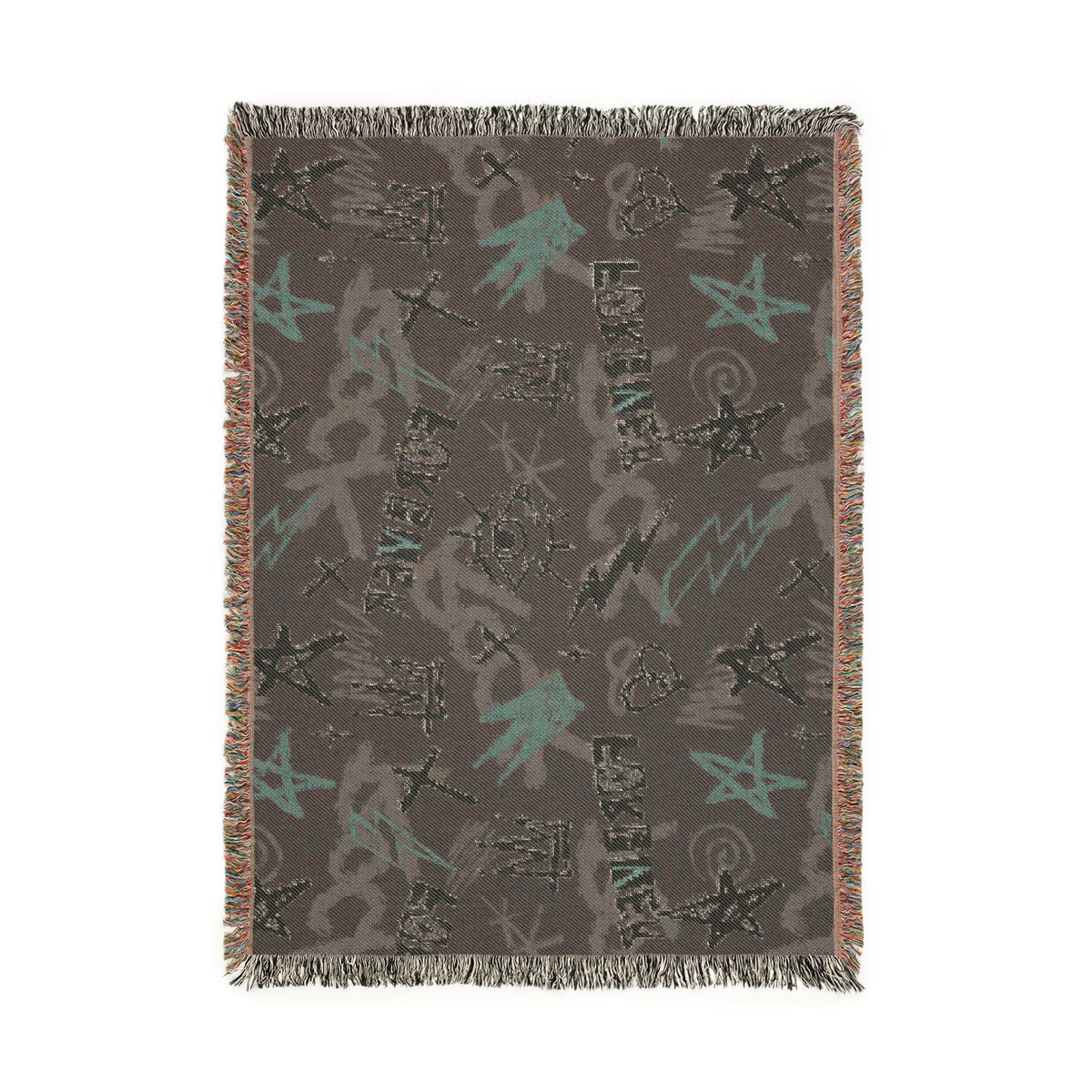 Rock Forever Grunge Graffiti Woven Blanket