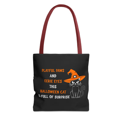 Halloween Cat Tote Bag — "Playful Paws and Eerie Eyes" Trick-or-Treat Reusable Shopper