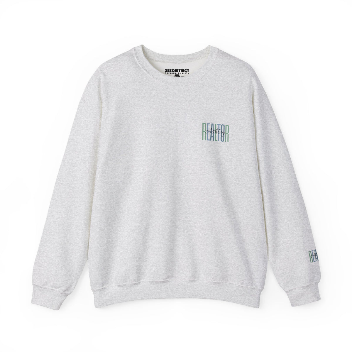 Personalized Realtor Retro Stacked Text Graphic Sweatshirt | Custom Name Real Estate Crewneck