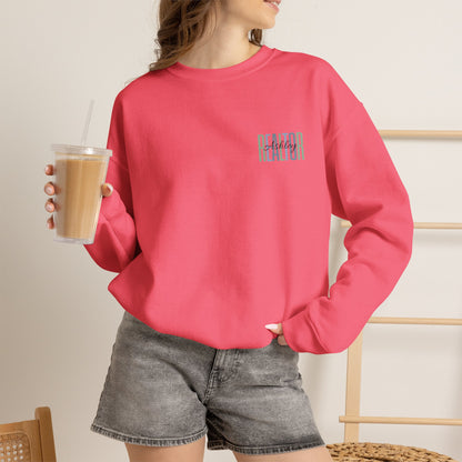 Personalized Realtor Retro Stacked Text Graphic Sweatshirt | Custom Name Real Estate Crewneck