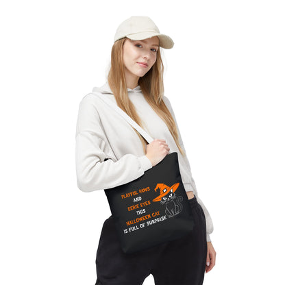 Halloween Cat Tote Bag — "Playful Paws and Eerie Eyes" Trick-or-Treat Reusable Shopper