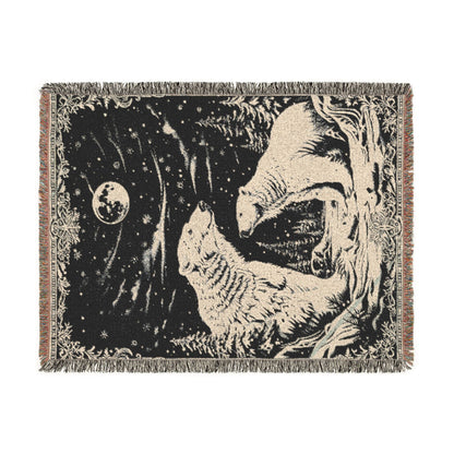 Polar Bear Family Woven Blanket - Cozy Arctic Night Throw