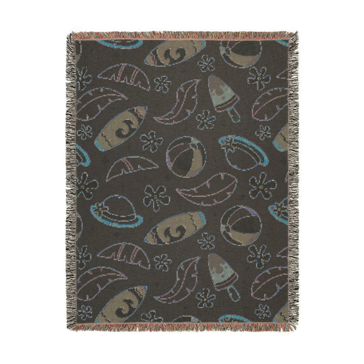 Sunny Surf & Summer Vibes Woven Throw Blanket