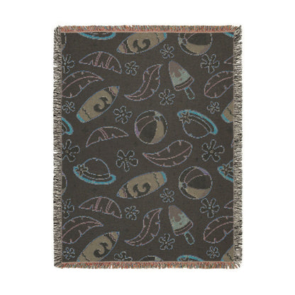 Sunny Surf & Summer Vibes Woven Throw Blanket