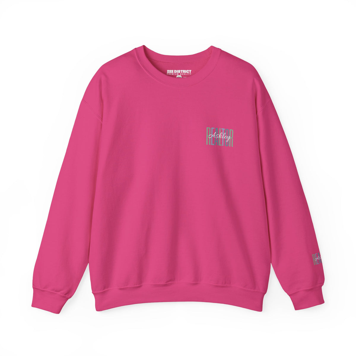 Personalized Realtor Retro Stacked Text Graphic Sweatshirt | Custom Name Real Estate Crewneck