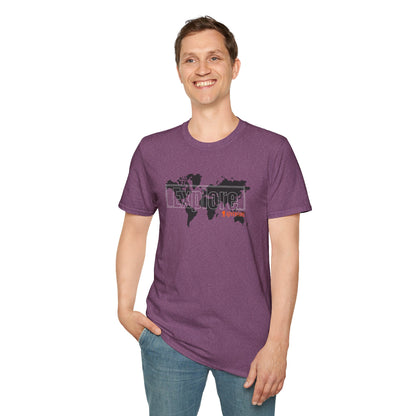 Explore World Map Adventure Graphic Tee: Urban Street Style & Travel T-Shirt