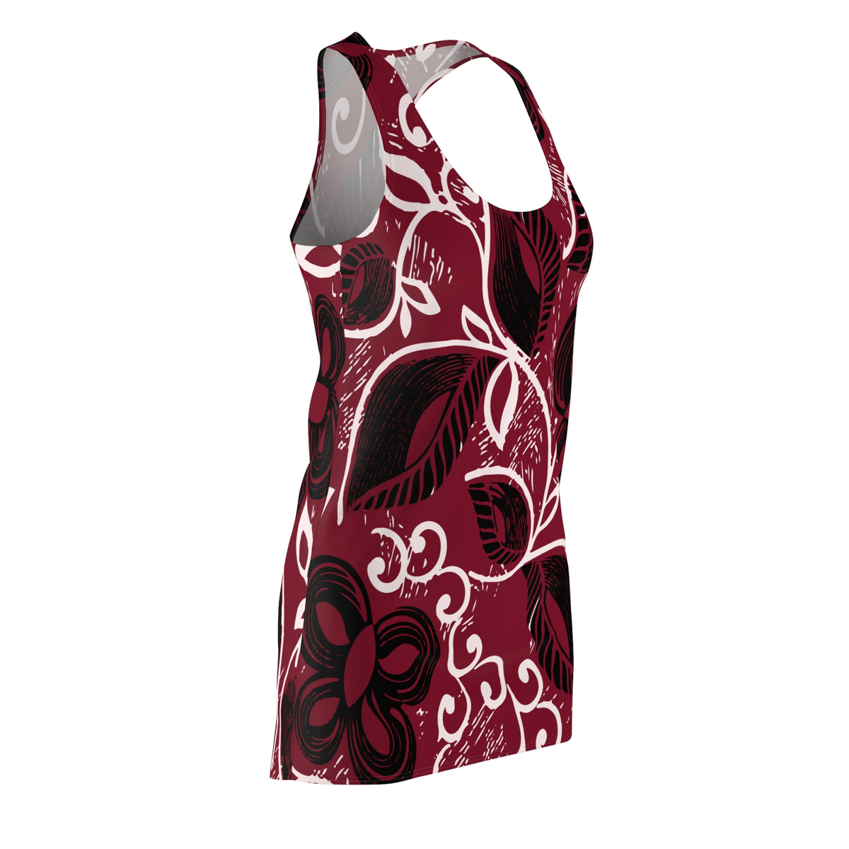 Crimson Botanical Floral Racerback Dress