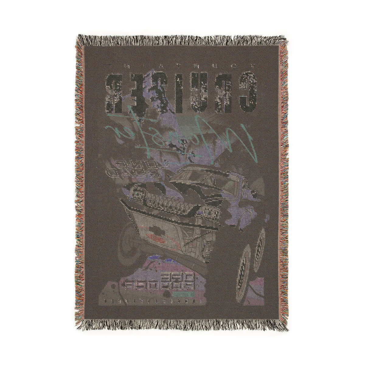 Mountain Cruiser Monster Truck Cotton Woven Throw Blanket