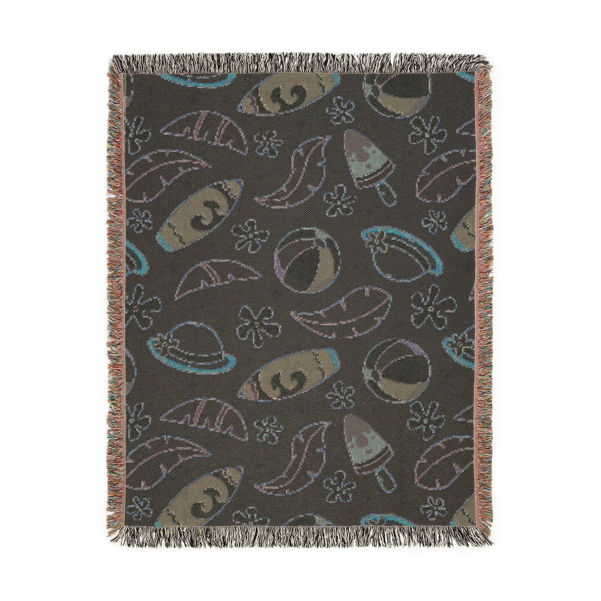 Sunny Surf & Summer Vibes Woven Throw Blanket