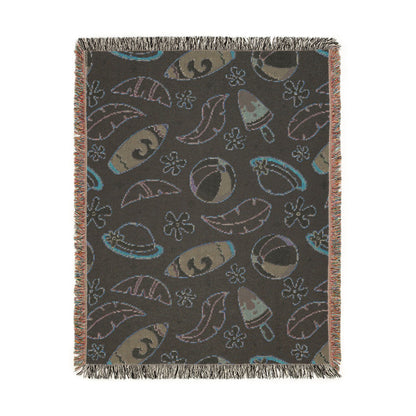 Sunny Surf & Summer Vibes Woven Throw Blanket