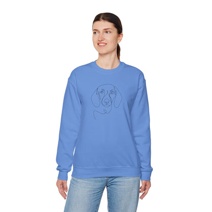 Minimalist Line Art Dog Portrait Graphic Sweatshirt | Cute Puppy Lover Pullover