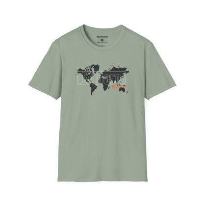 Explore World Map Adventure Graphic Tee: Urban Street Style & Travel T-Shirt