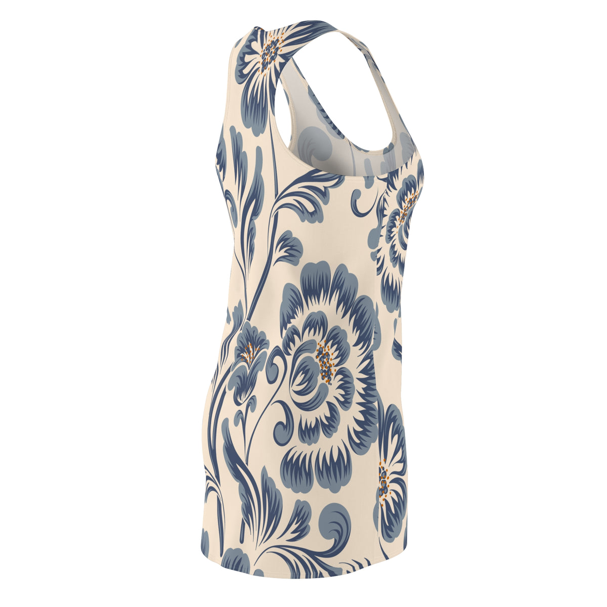Vintage Blue Floral Racerback Dress