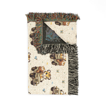 Adventures Safari Tiger Jeeps Woven Throw Blanket