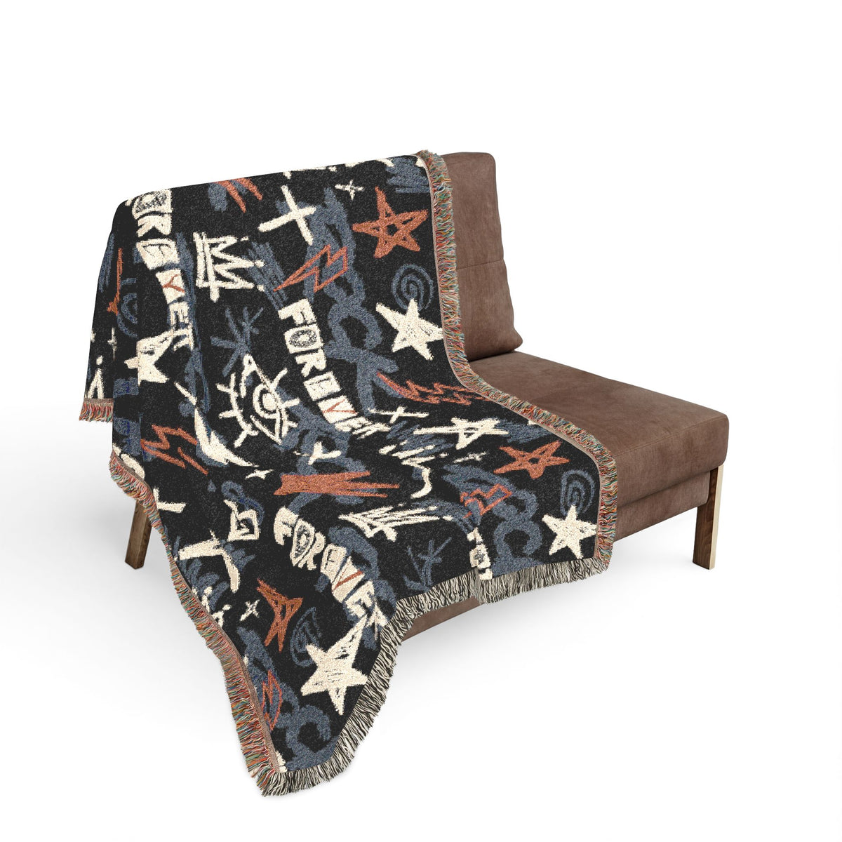 Rock Forever Grunge Graffiti Woven Blanket