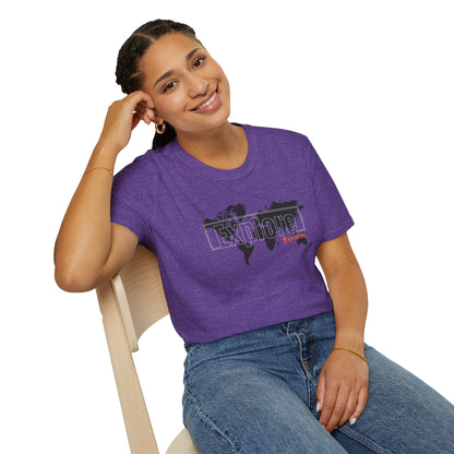 Explore World Map Adventure Graphic Tee: Urban Street Style & Travel T-Shirt