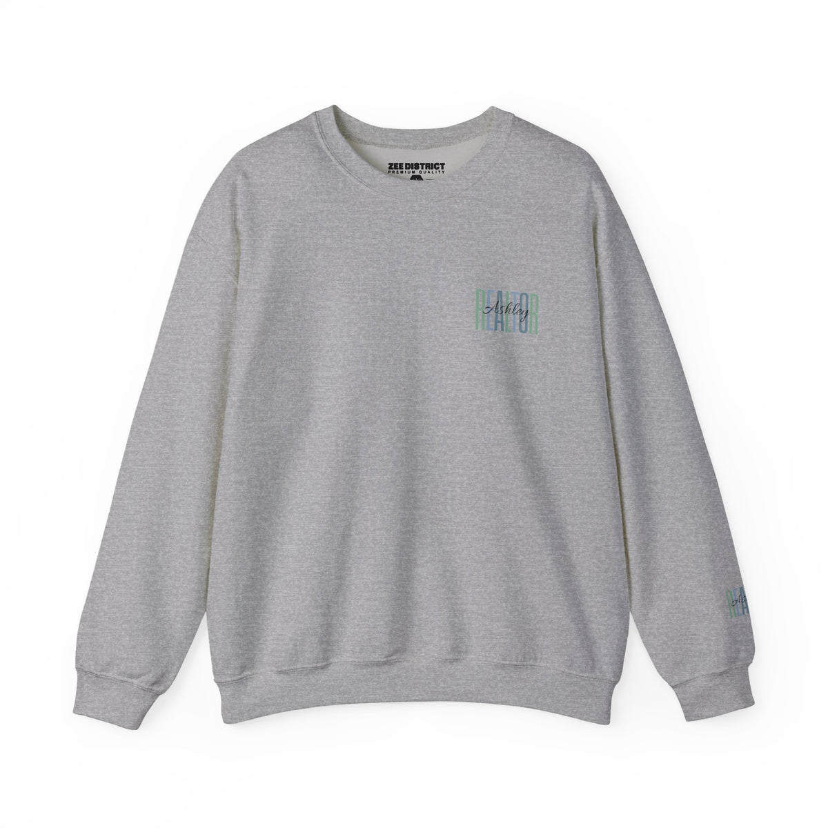 Personalized Realtor Retro Stacked Text Graphic Sweatshirt | Custom Name Real Estate Crewneck