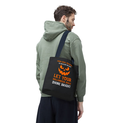 Halloween Pumpkin Tote Bag — "Let Your Halloween Smile Shine Bright"