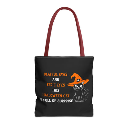 Halloween Cat Tote Bag — "Playful Paws and Eerie Eyes" Trick-or-Treat Reusable Shopper