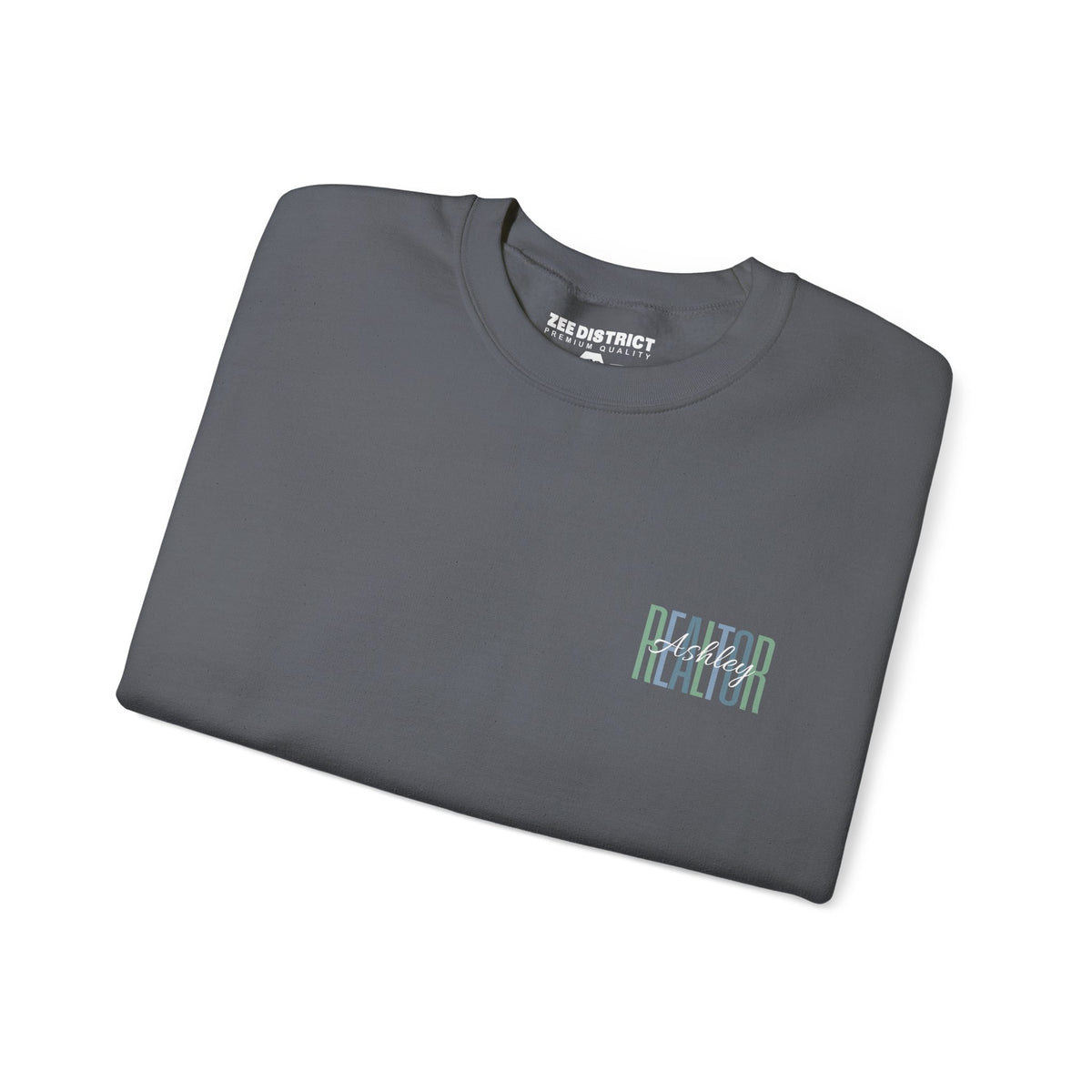 Personalized Realtor Retro Stacked Text Graphic Sweatshirt | Custom Name Real Estate Crewneck