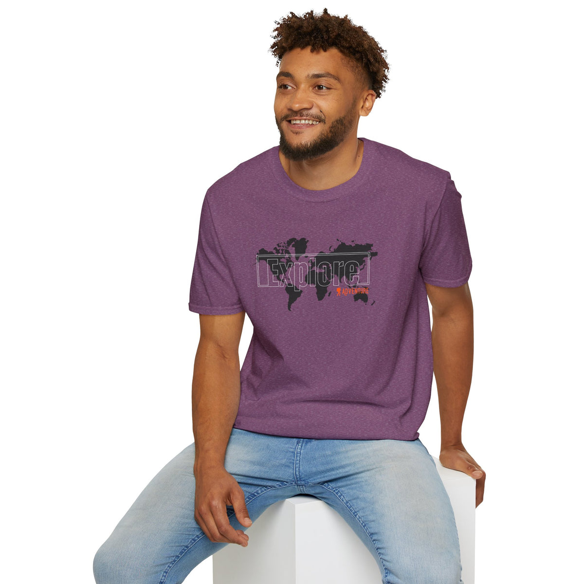 Explore World Map Adventure Graphic Tee: Urban Street Style & Travel T-Shirt