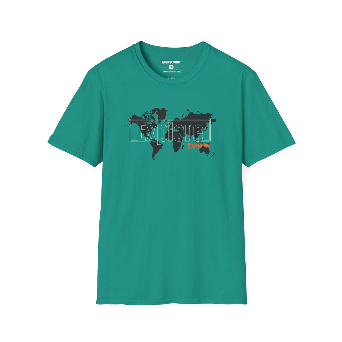 Explore World Map Adventure Graphic Tee: Urban Street Style & Travel T-Shirt
