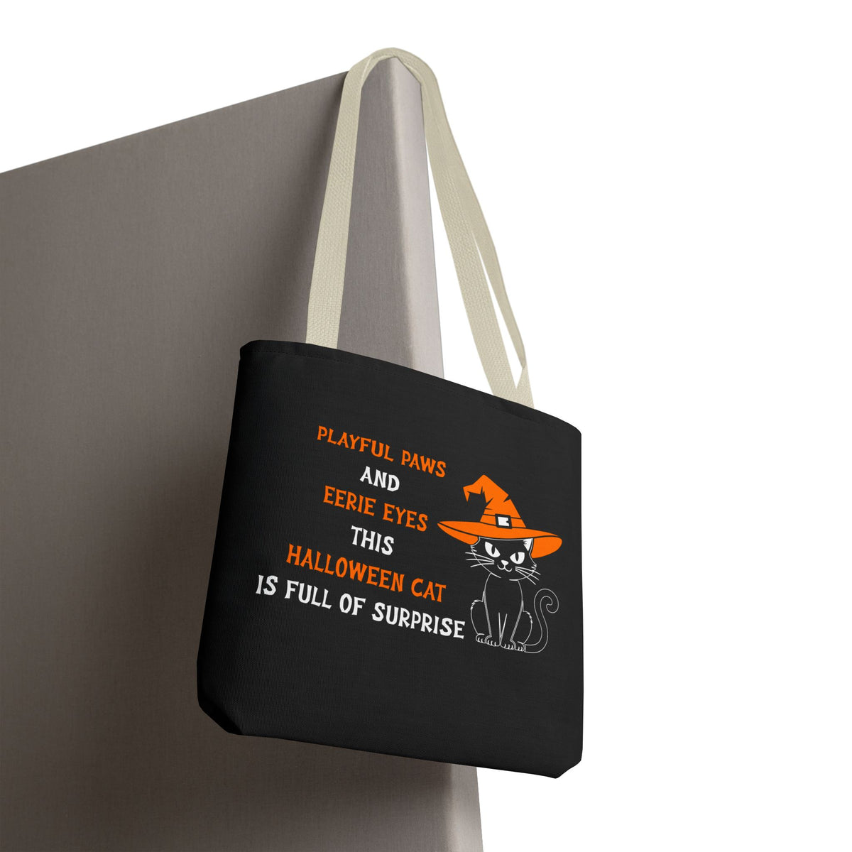 Halloween Cat Tote Bag — "Playful Paws and Eerie Eyes" Trick-or-Treat Reusable Shopper