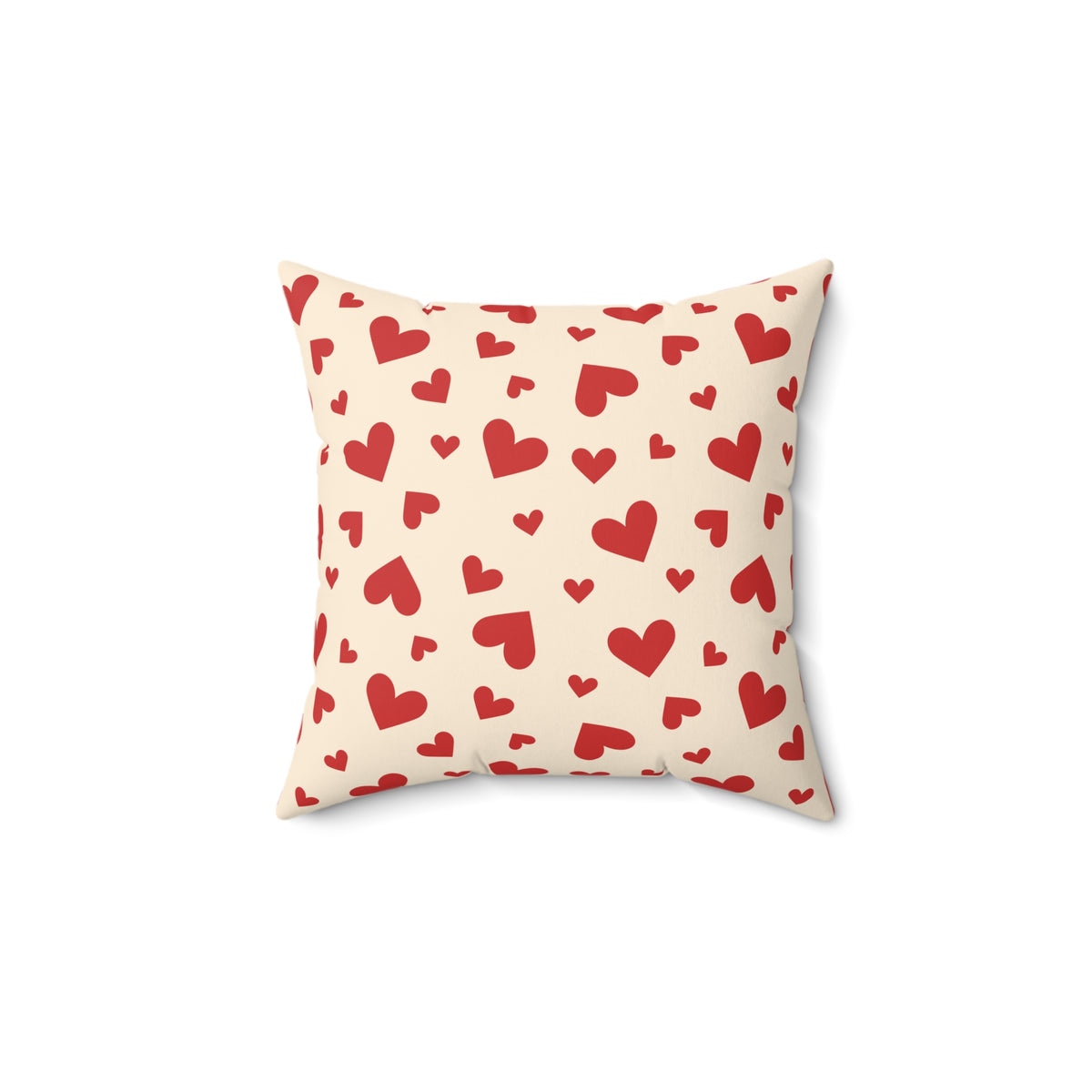 Sweet Love Hearts Faux Suede Square Pillow | Romantic Aesthetic Accent Cushion