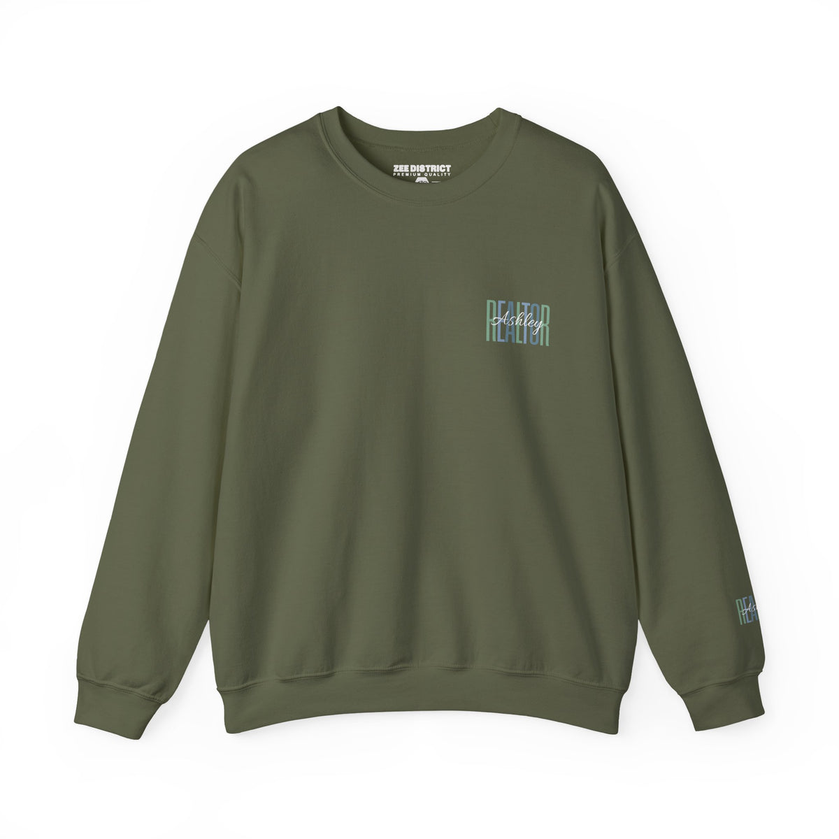 Personalized Realtor Retro Stacked Text Graphic Sweatshirt | Custom Name Real Estate Crewneck