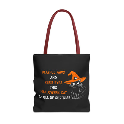 Halloween Cat Tote Bag — "Playful Paws and Eerie Eyes" Trick-or-Treat Reusable Shopper