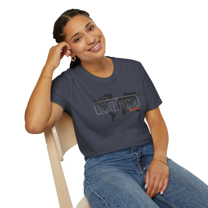 Explore World Map Adventure Graphic Tee: Urban Street Style & Travel T-Shirt