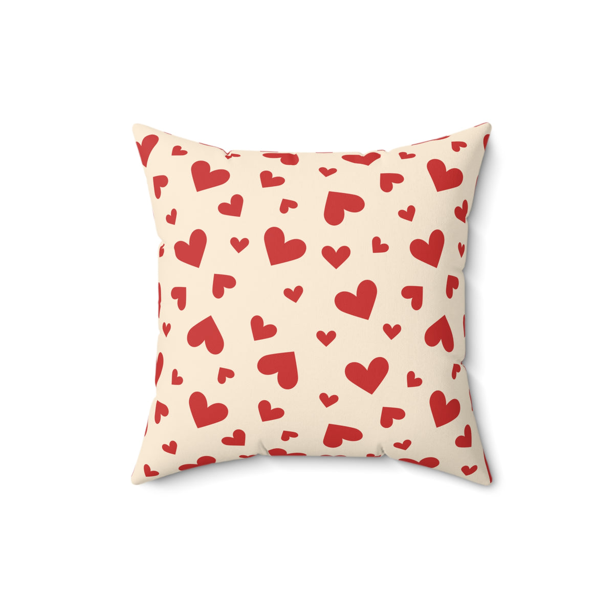 Sweet Love Hearts Faux Suede Square Pillow | Romantic Aesthetic Accent Cushion