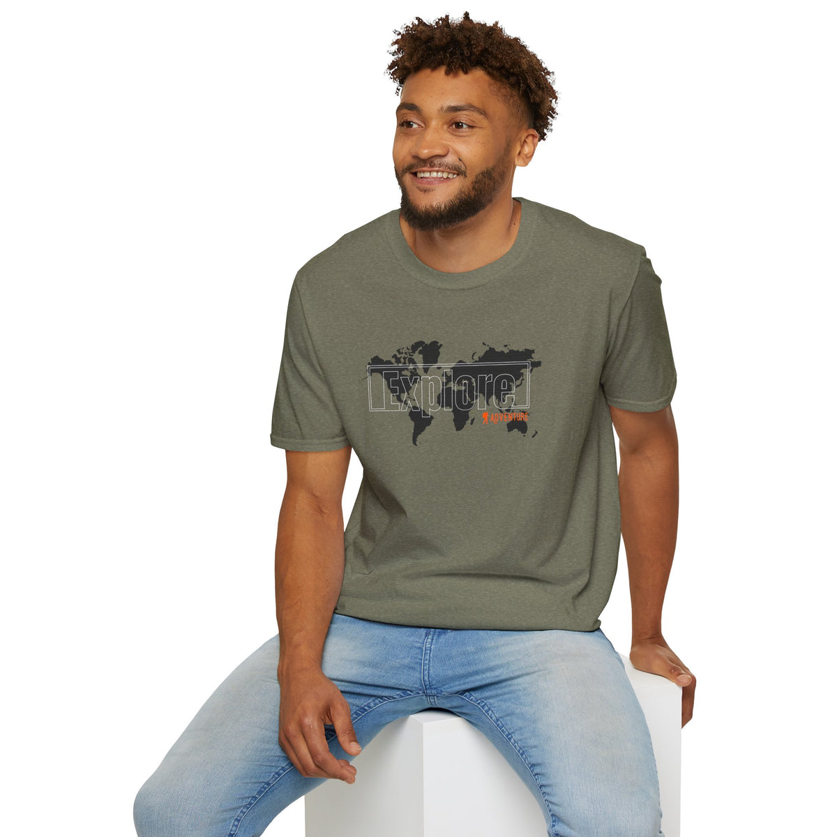 Explore World Map Adventure Graphic Tee: Urban Street Style & Travel T-Shirt
