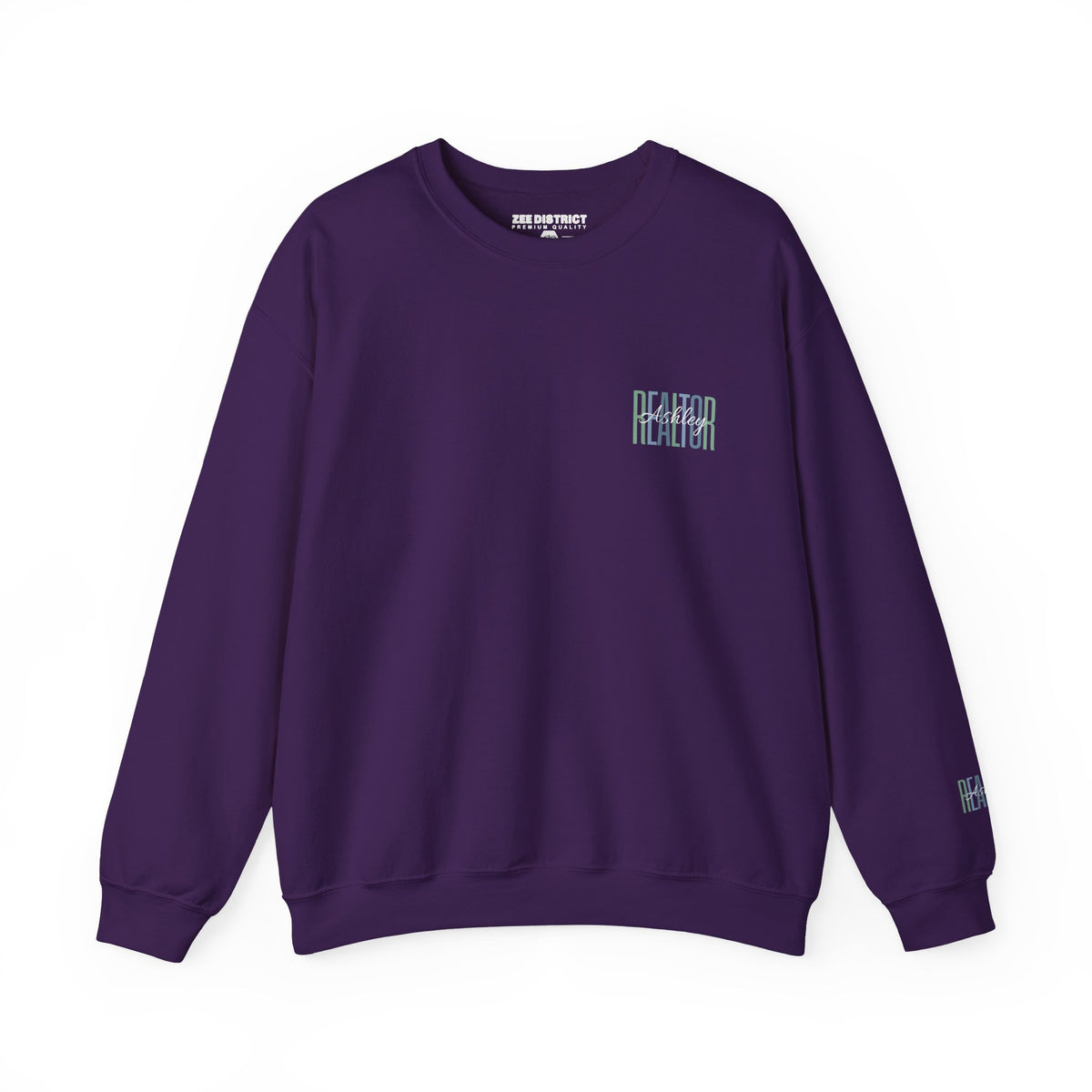 Personalized Realtor Retro Stacked Text Graphic Sweatshirt | Custom Name Real Estate Crewneck
