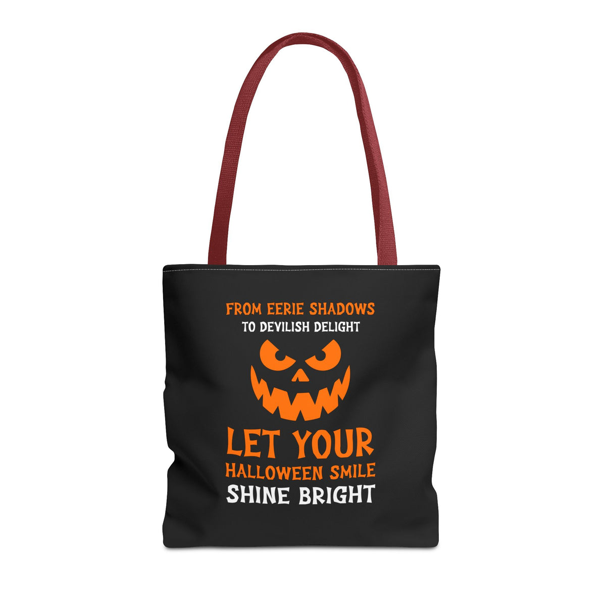 Halloween Pumpkin Tote Bag — "Let Your Halloween Smile Shine Bright"