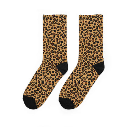 Classic Leopard Print Cushioned Crew Socks