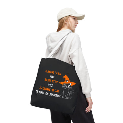 Halloween Cat Tote Bag — "Playful Paws and Eerie Eyes" Trick-or-Treat Reusable Shopper