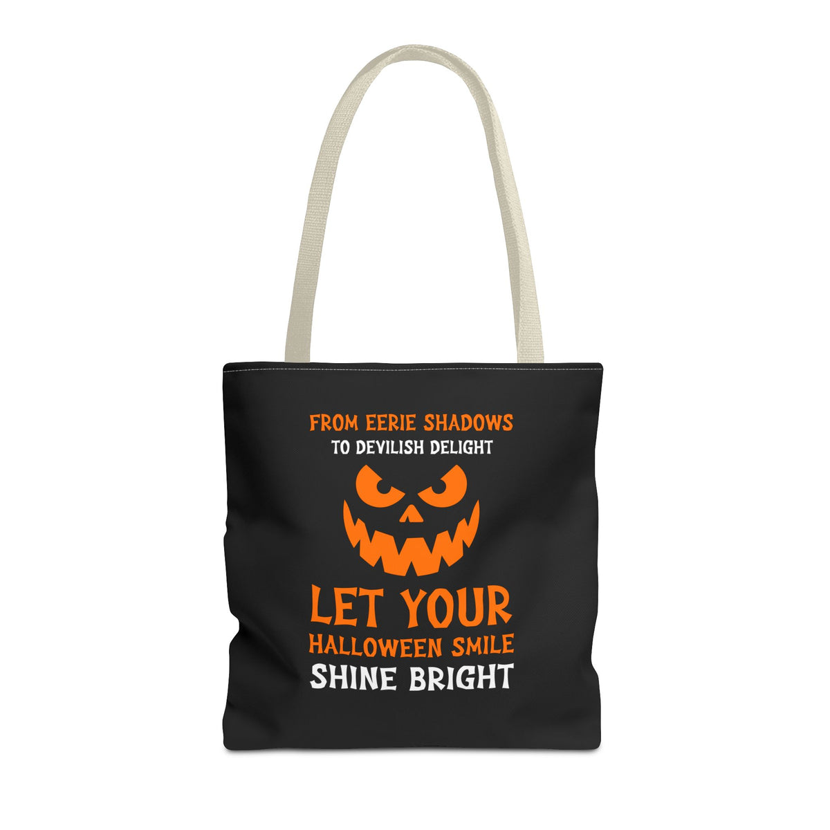Halloween Pumpkin Tote Bag — "Let Your Halloween Smile Shine Bright"