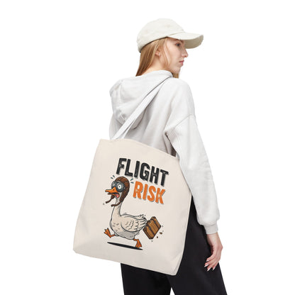 Flight Risk Funny Goose Tote Bag | Sarcastic Travel Shopper