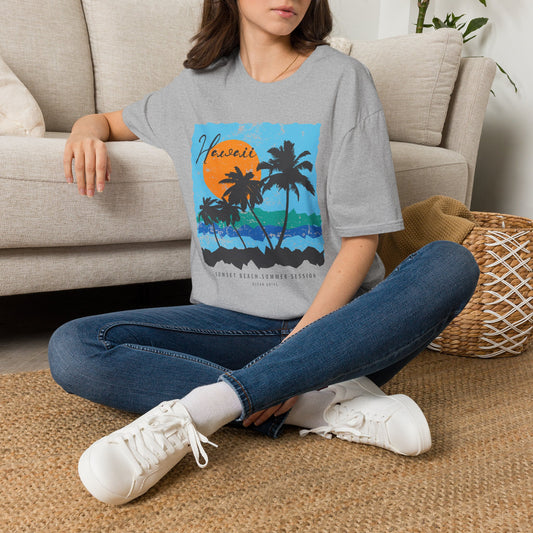 Hawaii Sunset Beach Summer Session Graphic T-Shirt