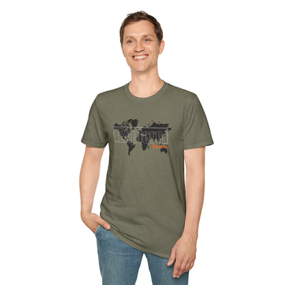 Explore World Map Adventure Graphic Tee: Urban Street Style & Travel T-Shirt