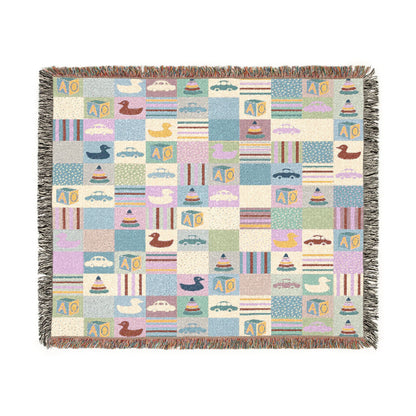 Pastel Playtime Baby Patchwork Woven Blanket