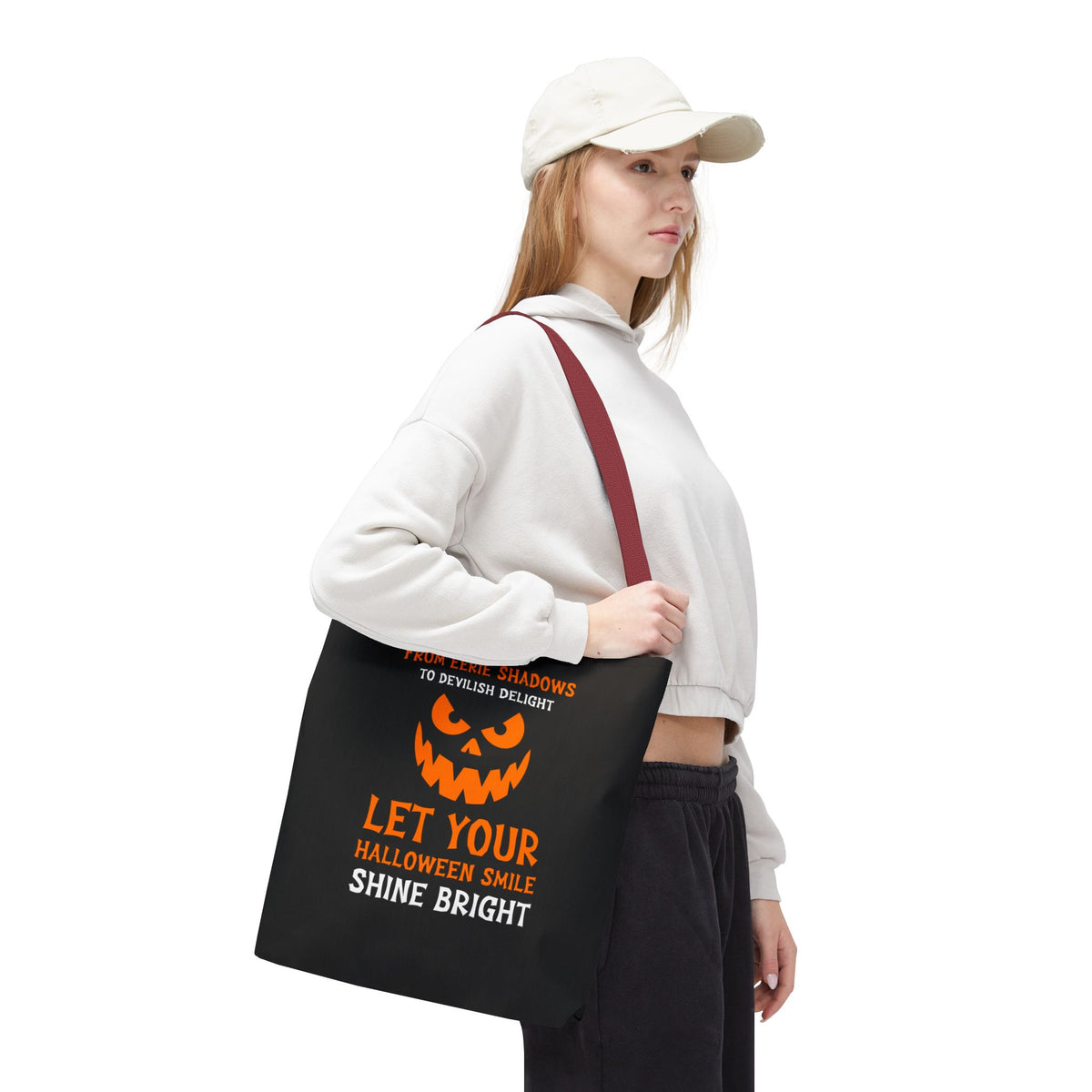 Halloween Pumpkin Tote Bag — "Let Your Halloween Smile Shine Bright"