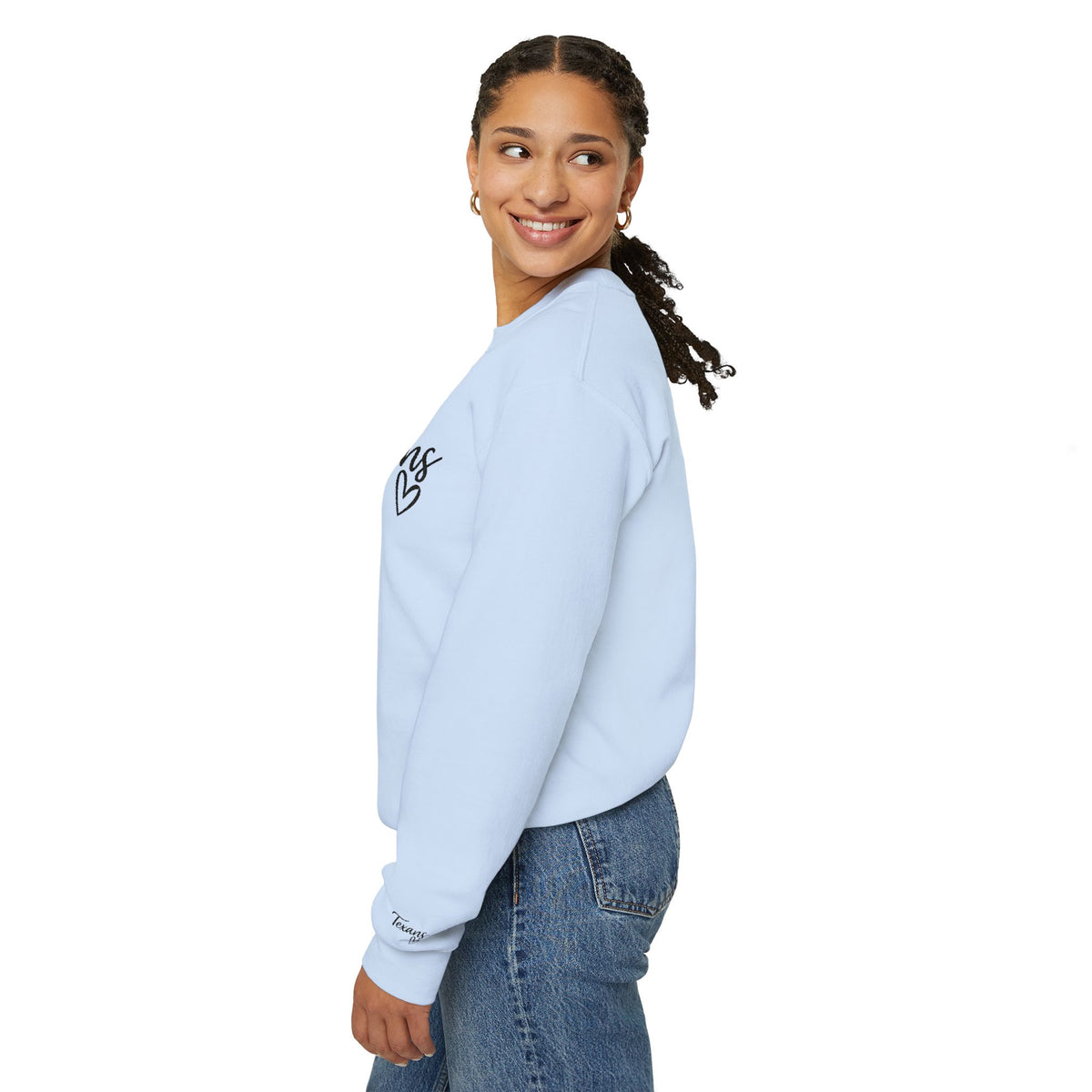 Texans Script Black Embroidered Crewneck Sweatshirt | Everyday Hometown Pride Apparel