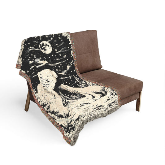 Polar Bear Family Woven Blanket - Cozy Arctic Night Throw