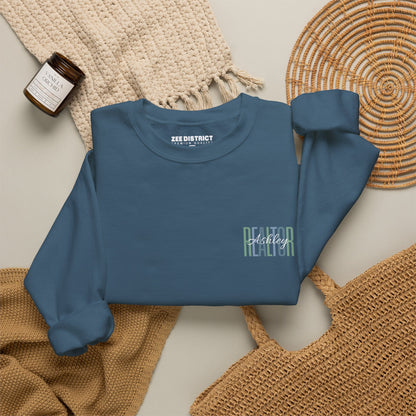 Personalized Realtor Retro Stacked Text Graphic Sweatshirt | Custom Name Real Estate Crewneck